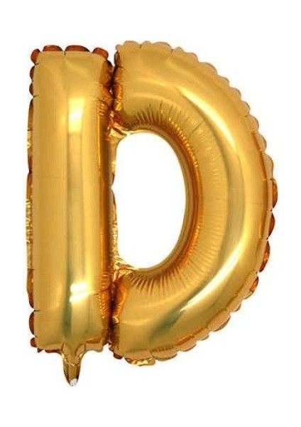 D Harf Altın Folyo Balon 34 Inc 80 cm