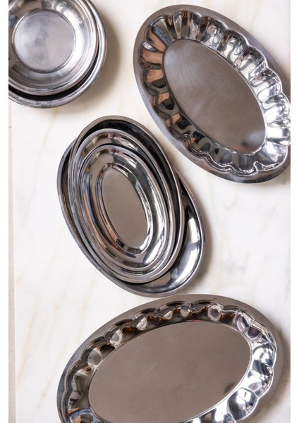 Royal Classy Gümüş Oval Sunum Tabağı & Sunum Tepsisi 20*13 cm fırsatları