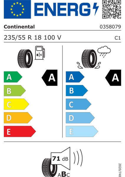 235/55 R18 100V Vol Ecocontact 6 Suv Yaz Lastiği (Üretim Yılı: 2024)