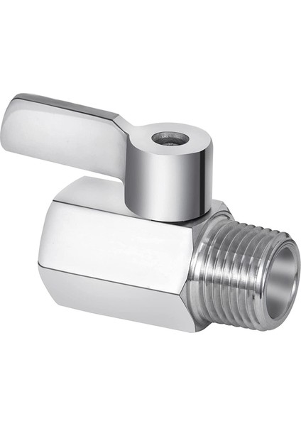 Duş Başlığı Kapatma Vanası, 304 Paslanmaz Çelik Mini Küresel Vana Npt Konu (1/2inç Erkek x 1/2inç Kadın) (Yurt Dışından)