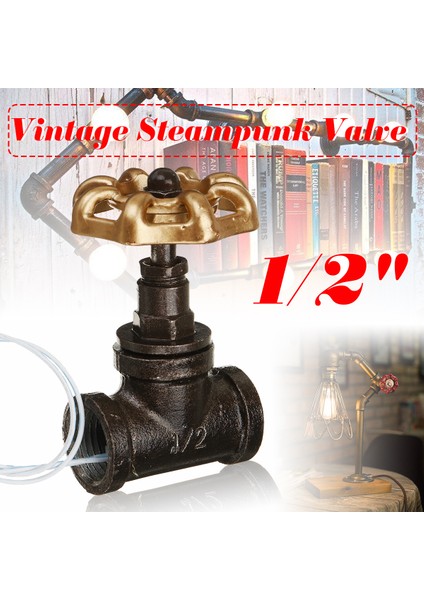 Yeni Demir Vintage Steampunk 1/2 ''durdurma Vanası Işık Anahtarı Telli Demir (Yurt Dışından)