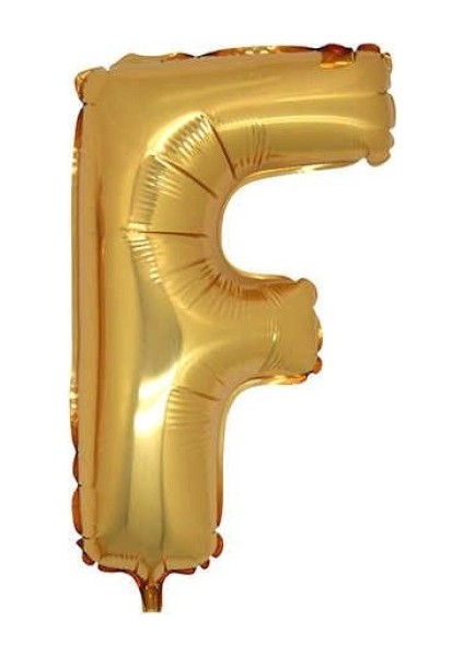 F Harf Altın Folyo Balon 34 Inc 80 cm