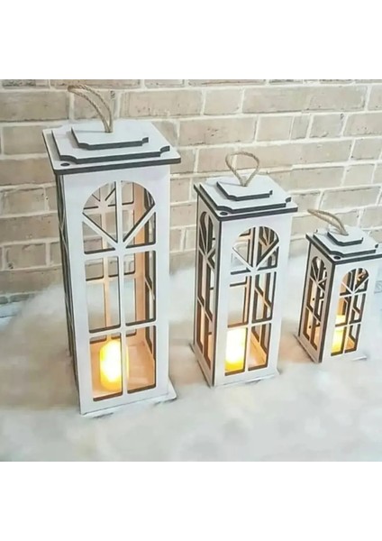 Ahşap Fenerlik Mumluk 3 Lü Set fiyatları
