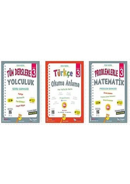 2024 3. Sınıf Tüm Derslere Yolculuk - Problemlerle Matematik - Türkçe Okuma Anlama 3'lü Set