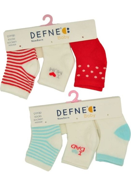 Defne Baby 6 Çift Newborn Kız Yeni Doğan ve Bebek Çorabı 0-6 Ay