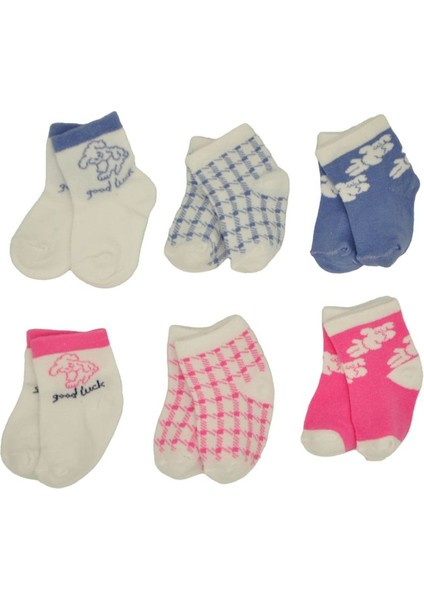 6 Çift Newborn Kız Yeni Doğan ve Bebek Çorabı 0-6 Ay