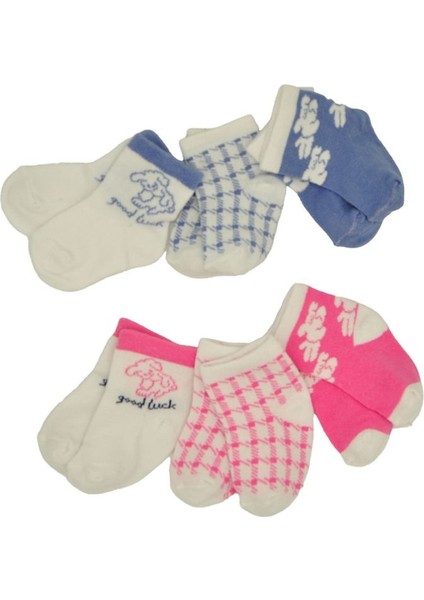6 Çift Newborn Kız Yeni Doğan ve Bebek Çorabı 0-6 Ay