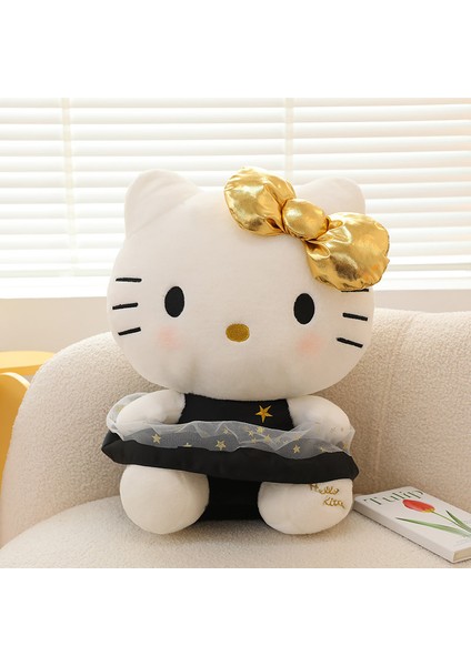 Siyah Altın Hello Kitty Kurome Büyük Kız Sevimli Peluş Bebek Çocuk Bebek Kt Kedi (Yurt Dışından)