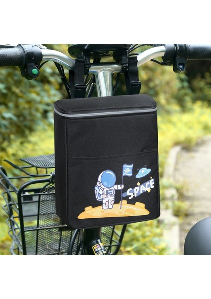 Elektrikli Bisiklet Bisiklet Ön Asılı Çanta Büyük Kapasiteli Siyah Bisiklet Saklama Çantası Saklama Cebi (Yurt Dışından)
