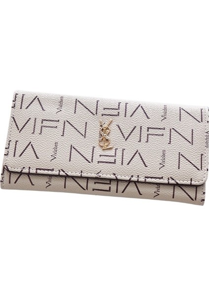 Düz Renkli Uzun Üç Katlı Cüzdan (Yurt Dışından)