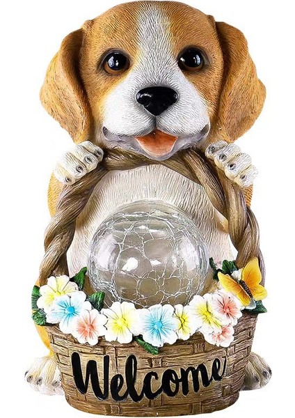 Açık Güneş Işığı Köpek Heykeli Süsler Açık Bahçe Simülasyonu Hayvan Reçine Dekoratif Bahçe Süsleri (Yurt Dışından)