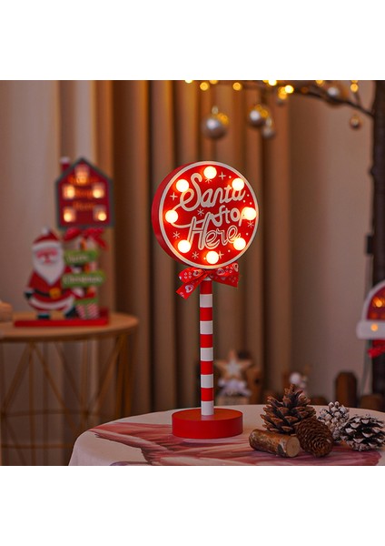 LED Noel Dekoratif Işıklar Şenlikli Bir Atmosfer Penceresi Noel Şapka Taç Süsleri Modelleme Işıkları (Yurt Dışından)