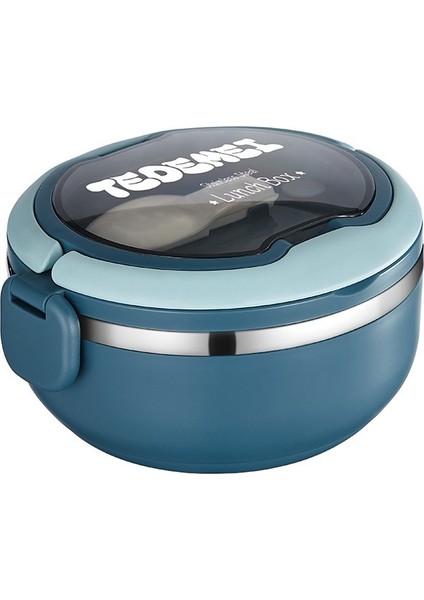 304 Paslanmaz Çelik Çift Katmanlı Yuvarlak Mühürlü Öğle Yemeği Kutusu (Yurt Dışından)