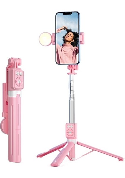 Hepsi Bir Arada Şarj Edilebilir Selfie Çubuğu Cep Telefonu Standı Zemin Tripodu (Yurt Dışından)