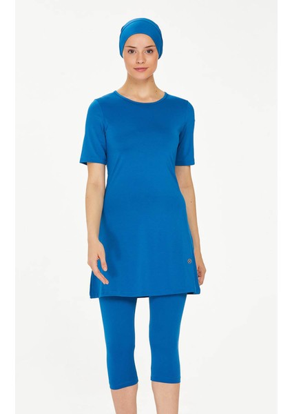 Kısa Kol Taytlı Yarı Kapalı Mayo Walt 0572 Petrol