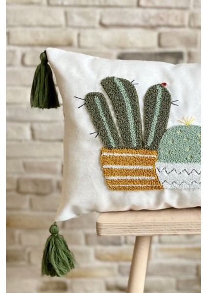 Home 4'Lü Kombin Punch Işlemeli Kırlent Kılıfı (Panç) modelleri