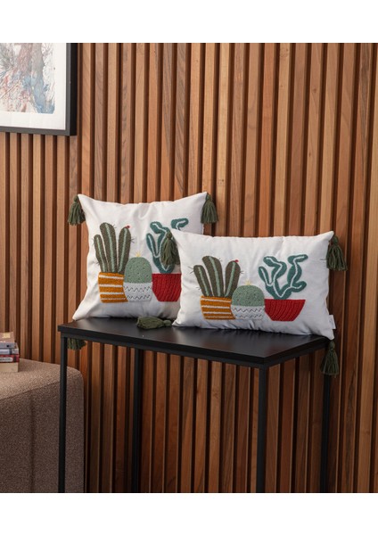 Home 4'Lü Kombin Punch Işlemeli Kırlent Kılıfı (Panç) indirimleri