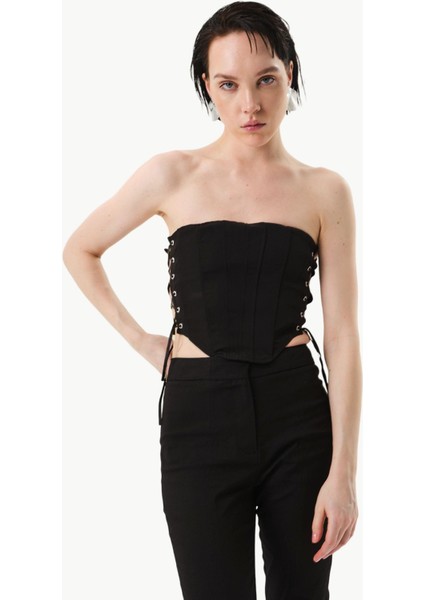 Paçası Yırtmaç Detaylı Skinny Pantolon - Siyah fırsatları