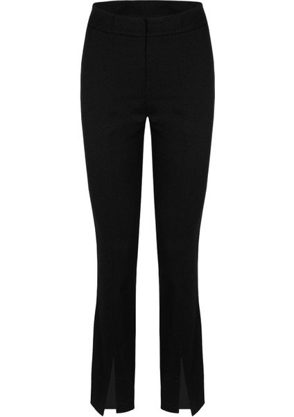 Paçası Yırtmaç Detaylı Skinny Pantolon - Siyah indirimleri