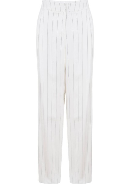 Bol Paça Dökümlü Viskon Pantolon - Çizgili indirimleri