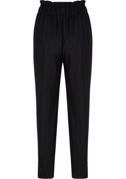 Beli Lastikli Fermuar ve Çıt Çıt Detaylı Boru Paça Dokuma Pantolon-Antrasit fiyatları