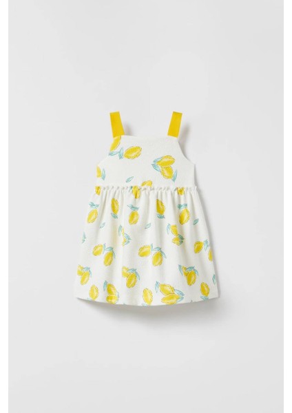 Kız Çocuk Limon Desenli Pamuklu Elbise fiyatları