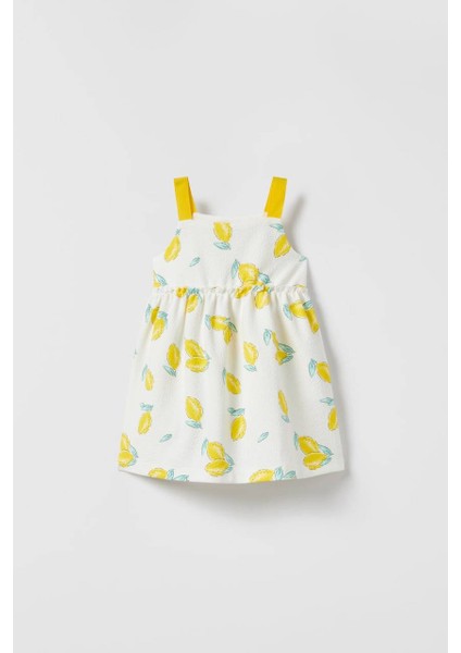 Kız Çocuk Limon Desenli Pamuklu Elbise modelleri
