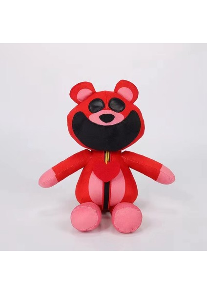 Gülümseyen Yaratıklar Korku Gülümseyen Hayvan Serisi Bebek Pembe Domuz Peluş Oyuncak Ayakta Kırmızı Ayı 30CM 130G Sıradan Ambalaj (Yurt Dışından)