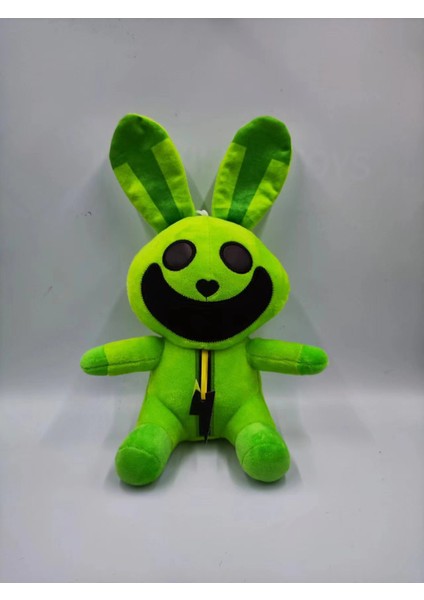 Gülümseyen Yaratıklar Korku Gülümseyen Hayvan Serisi Bebek Pembe Domuz Peluş Oyuncak Oturan Yeşil Tavşan 25CM 140G Vakum Sıkıştırma (Yurt Dışından)