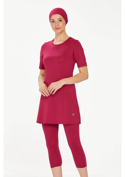 Kısa Kol Taytlı Yarı Kapalı Mayo Walt 0572 Mürdüm