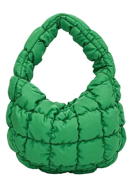 Yeşil Stil 24X17X5CM Kadınlar Için Moda Kapitone Omuz Çantaları Tasarımcı Pileli Bulut Mini Çanta Famle Çok Yönlü Küçük Çanta Kadın Çapraz Çanta Tote 가방 (Yurt Dışından)