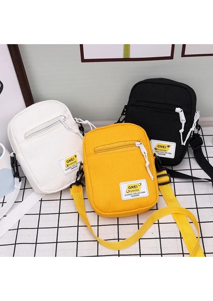 Beyaz Stil Anvas Kadın Crossbody Çanta Trend Küçük Omuz Çanta Kore Düz Renk Öğrenci Telefonu Çantası Basit Alışveriş Fermuarlı Çanta (Yurt Dışından) fiyatları