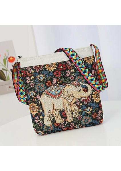 Çoklu Fil Tarzı Kadın Moda Basit Omuz Crossbody Çanta Işlemeli Fil Seyahat Çantası Bayanlar Naylon Küçük Çanta ve Çanta Bayanlar Için (Yurt Dışından)