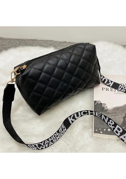 Siyah Stil Alışveriş Merkezi Askılı Çanta Kadınlar Için Trend Lingge Nakış Kamera Kadın Moda Bayanlar Omuz Crossbody Çanta Cep Telefonu Çantası (Yurt Dışından)