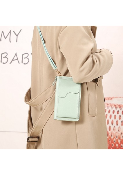 Mavi Stil Mple Yeni Moda Kore Tek Omuz Crossbody Çanta Büyük Kapasiteli Kadın Uzun Cüzdan Düz Renk Cep Telefonu Çantası (Yurt Dışından) fırsatları