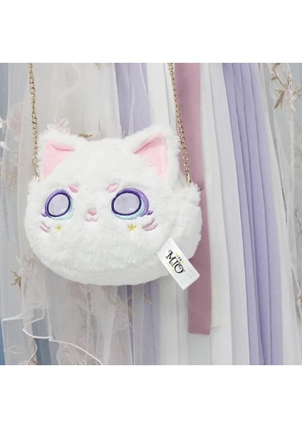 No.5 Tarzı Kadın Lolita Peluş Kedi Messenger Çanta Kadın Ins Vahşi Sevimli Kız Kalp Zincir Omuz Çantası (Yurt Dışından)