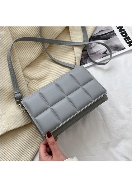 Gri Tarzı 21X12X7CM Kadın Çantası Sonbahar Kış Yeni Kadın Edebi Tek Omuzdan Askili Çanta Azınlık Tasarım Çapraz Vücut Çanta Trendi Kadın Çantası Bolsos (Yurt Dışından)