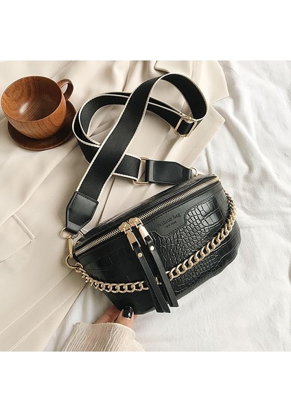 Mor Tarzı Lüks Kadın Bel Çantası Yüksek Li Bel Çantası Kalın Zincir Omuz Crossbody Göğüs Çantası Kadın Kemer Çantası Tasarımcı Çanta (Yurt Dışından) fiyatları