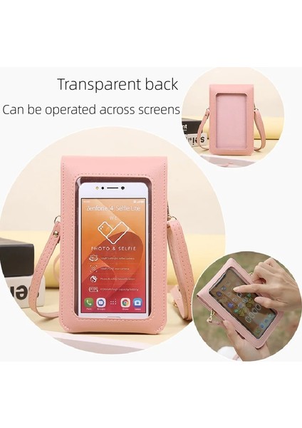Pembe Tarzı Yeni Dokunmatik Ekranlı Telefon Çantası Kızın Omuz Crossbody Kare Çanta Mini Baskılı Cep Telefonu Çanta Moda Küçük Taze Cüzdan (Yurt Dışından) indirimleri