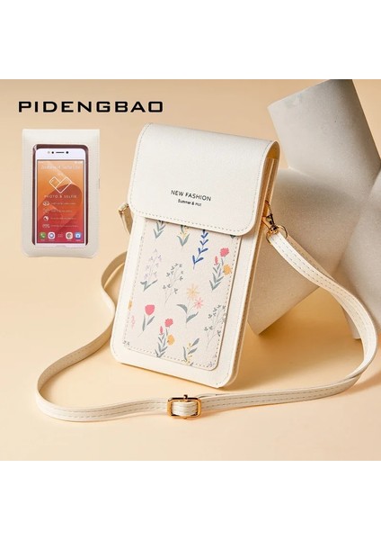 Yeşil Stil Yeni Dokunmatik Ekranlı Telefon Çantası Kızın Omuz Crossbody Kare Çanta Mini Baskılı Cep Telefonu Çanta Moda Küçük Taze Cüzdan (Yurt Dışından) fiyatları