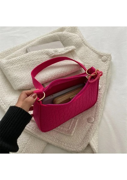 Siyah Stil 18X20X14CM Keçe Kumaş Kadın Çanta Moda Doku Koltukaltı Eyer Çantası Yeni Yumuşak Astarsız Kumaş Bir Omuz Çantası Niş Tasarım Çantalar (Yurt Dışından) fiyatları