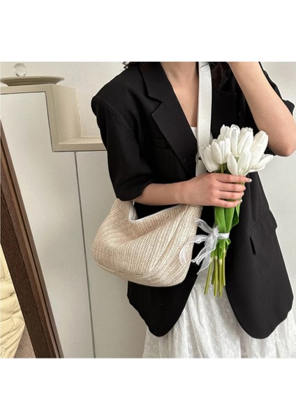 Haki Tarzı Hasır Çanta Yaz Plaj Omuz Çantaları Kadınlar Için Yenı Rafya Lüks Tasarımcı Çanta Bayanlar Halat Askı Seyahat Boho Çanta Tatil (Yurt Dışından) indirimleri