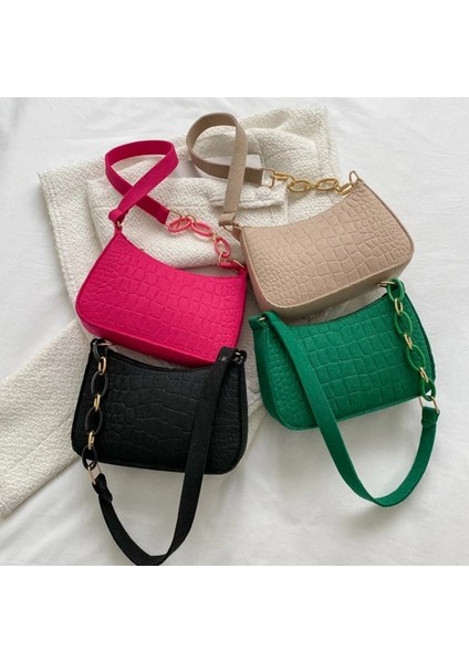 Haki Tarzı 20X14X6CM Keçe Kumaş Kadın Çanta Moda Doku Koltukaltı Eyer Çantası Yeni Yumuşak Astarsız Kumaş Bir Omuz Çantası Niş Tasarım Çantalar (Yurt Dışından) fırsatları