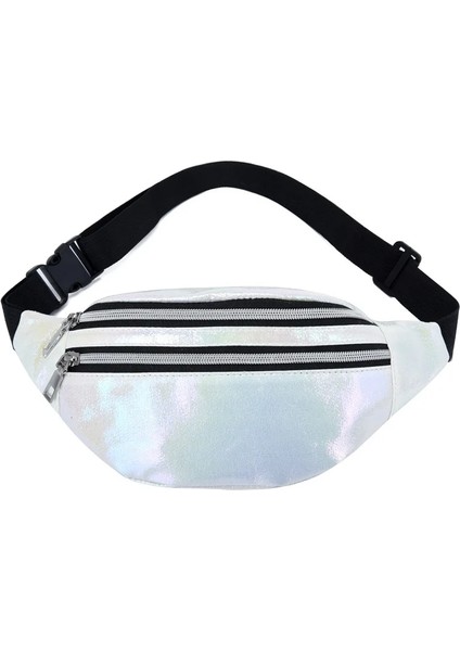 Beyaz Stil Dikaril Holografik Fanny Paketi Hologram Bel Çantası Lazer Pu Plaj Traverl Kalça Bum Zip Bel Çantaları Kadınlar Kızlar Için Kemer Çantaları (Yurt Dışından)