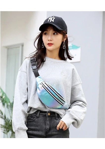 Beyaz Stil Dikaril Holografik Fanny Paketi Hologram Bel Çantası Lazer Pu Plaj Traverl Kalça Bum Zip Bel Çantaları Kadınlar Kızlar Için Kemer Çantaları (Yurt Dışından) fiyatları