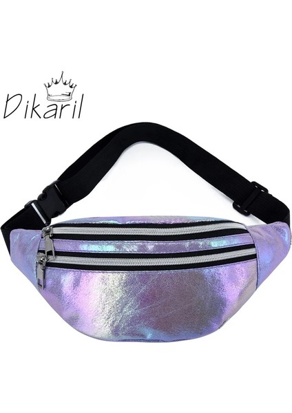 Beyaz Stil Dikaril Holografik Fanny Paketi Hologram Bel Çantası Lazer Pu Plaj Traverl Kalça Bum Zip Bel Çantaları Kadınlar Kızlar Için Kemer Çantaları (Yurt Dışından) fırsatları