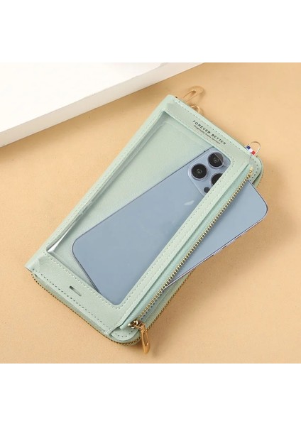 Kahverengi Tarzı Buylor Şarj Deliği Dokunmatik Ekran Telefonu Çanta Kadın Yumuşak Deri Basit Omuzdan Askili Çanta Moda Crossbody Çanta Şeffaf Mini Cüzdan (Yurt Dışından) fırsatları