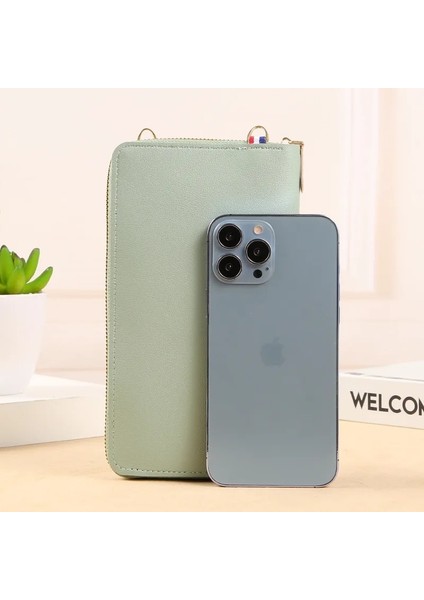 Kahverengi Tarzı Buylor Şarj Deliği Dokunmatik Ekran Telefonu Çanta Kadın Yumuşak Deri Basit Omuzdan Askili Çanta Moda Crossbody Çanta Şeffaf Mini Cüzdan (Yurt Dışından) indirimleri