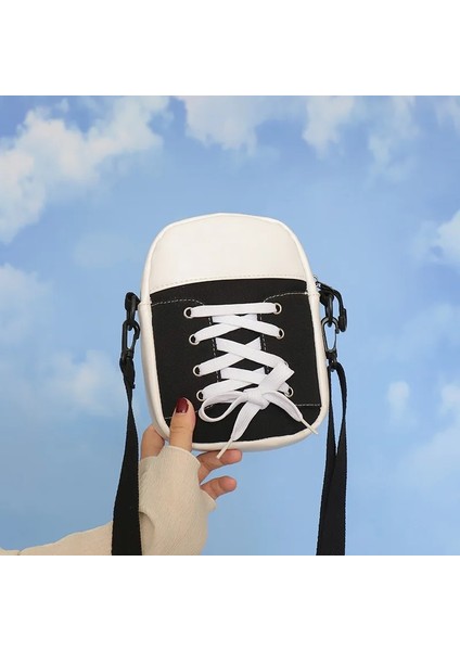 Siyah Stil Yeni Kadın Çantası Kanvas Çanta Moda Yaratıcı Kişilik Ayakkabı Şekli Omuz Crossbody Çanta Kadın Komik Çanta ve Çantalar (Yurt Dışından)