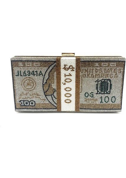 Altın Tarzı Yeni Stil Tam Elmas Küçük Kare Çanta Dolar Akşam Yemeği Çanta Seti Elmaslarla Avrupa ve Amerikan Moda Dolar Çanta Taklidi (Yurt Dışından)
